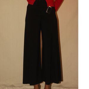 Black Wide Leg Flowy Pants High Waist Stretchy
